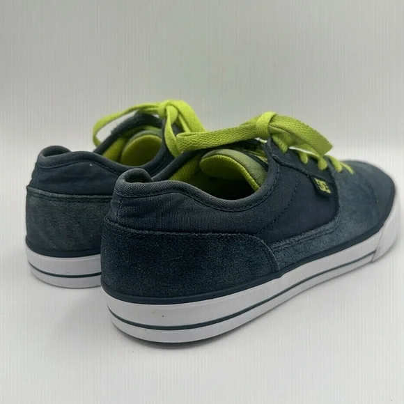 DC W TONIK Shoes - Blue Gray Suede Lime Laces Boys Size 7 - Picture 8 of 13